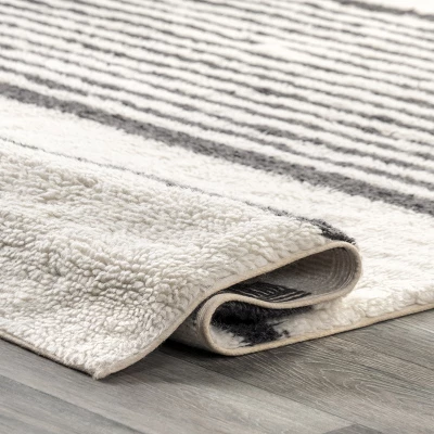 Lauren Liess X RugsUSA - Striped Wool Machine Washable Area Rug - Image 4