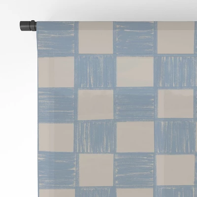 Schatzi Brown Alice Check Powder Single Panel Sheer Window Curtain - Deny Designs - Image 3
