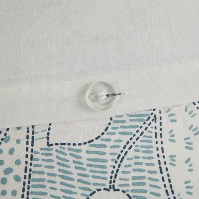 Anya Vine Printed Cotton Duvet Cover Set Aqua Blue - Urban Habitat - Image 6