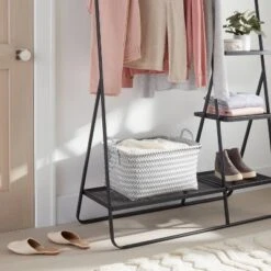 Large Woven Rectangular Storage Basket Gray/White - Brightroomâ„¢