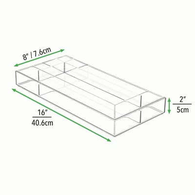 MDesign Plastic Stackable Office Divided Storage Drawer Organizer Tray - Clear - Image 5