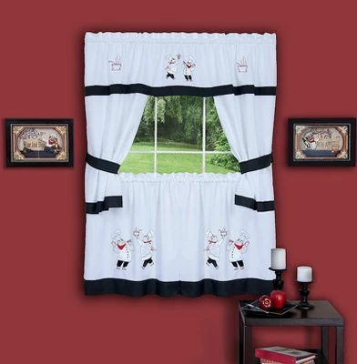 GoodGram Gourmet Complete Cottage Kitchen Curtain Set By GoodGram