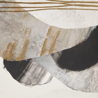 Auric Beam Abstract Foil Framed Embellished Wall Canvas Gold/Black - Madison Park - Image 2