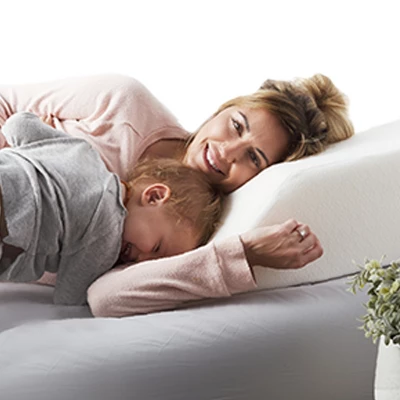 Zen Bamboo Leg Elevation Wedge Pillows For Sleeping, 17" X 7" X 7", White - Image 2