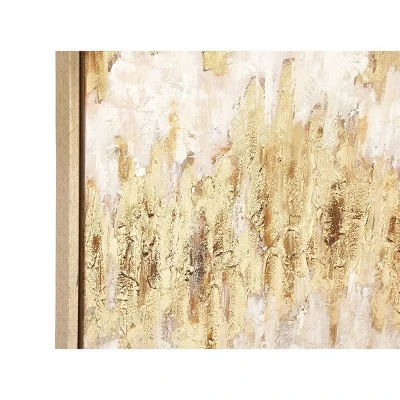 Glam Canvas Abstract Framed Wall Art With Gold Frame Beige - CosmoLiving By Cosmopolitan - Image 3