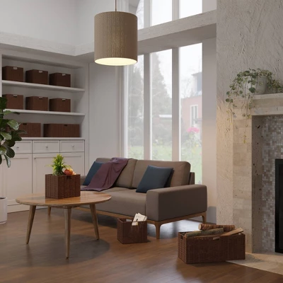 3pc Tessa Woven Rope 2 Small And 1 Large Basket Set Walnut - Winsome - Image 8