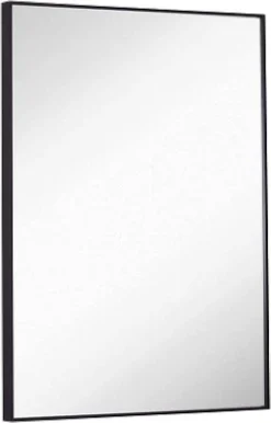 Hamilton Hills 22" X 30" Metal Brushed Black Rectangular Mirror