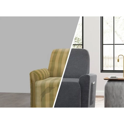 4pc Chenille Stretch Recliner Slipcover - Zenna Home - Image 2