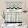 Kate Aurora Country Farmhouse Plaid 3 Pc Tattersall Cafe Kitchen Curtain Tier & Valance Set
