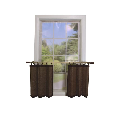 Versailles Home Fashions 2pk Rayon From Bamboo Curtain Tiers - Brown - Image 3