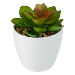Northlight 4" Mini White Potted Artificial Succulent Plant