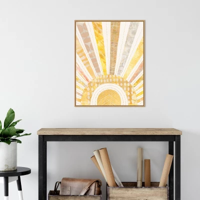 22" X 28" Boho Sunshine I By Courtney Prahl Framed Canvas Wall Art Light Brown - Amanti Art - Image 4