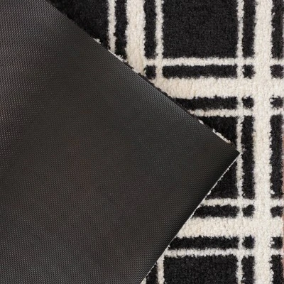 2'x3' ColorStar Prairie Grid Door Mat Black - Bungalow Flooring - Image 5