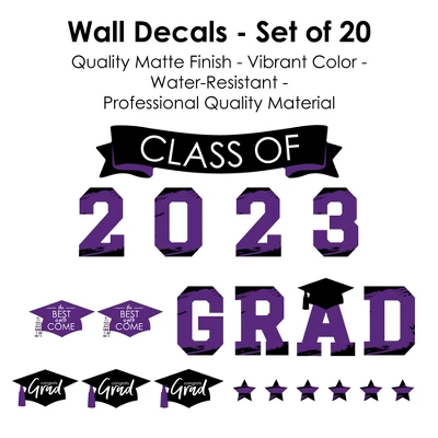 Big Dot Of Happiness Purple Class Of 2023 Graduation Party Wall Decals Set Of 20 - Image 5