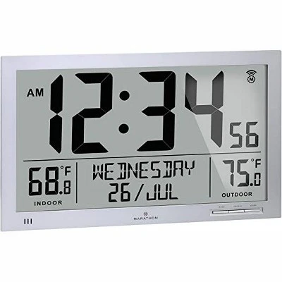 Marathon Atomic Full Calendar Large Digits Digital Clock Indoor And Outdoor Temperature - Image 9