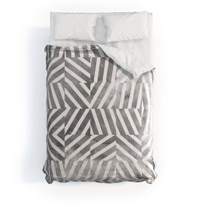 Optical Theme Emanuela Carratoni Comforter Set Black/White - Deny Designs - Image 3
