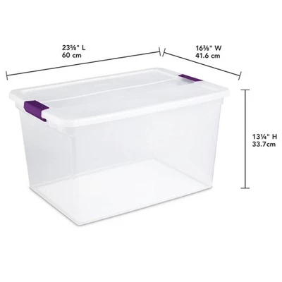 Sterilite 66 Quart Clear Plastic Latching Handle Storage Container Tote - Image 4