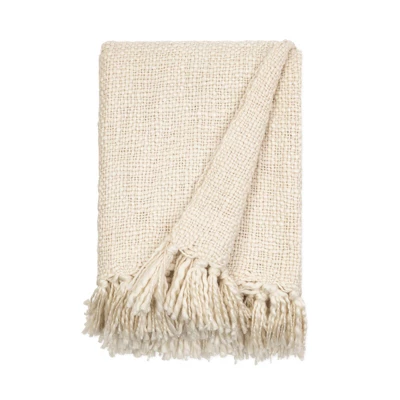 Slub-Yarn Throw Blanket With Fringe Trim 50" X 60" - Becky Cameron - Image 8