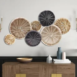 LuxenHome Multi-Color Sand Dollar 47.5" W X 27.5" H Metal Wall Decor