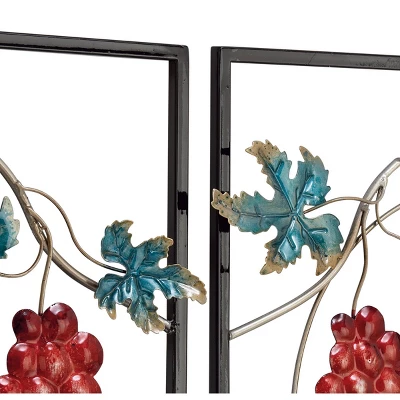 Set Of 2 Metal Wine Wall Decors With Grapes Detailing - Olivia & May - Image 3