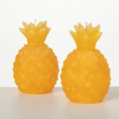5"H Sullivans Yellow Pineapple Candle - Set Of 2, Yellow - Image 3