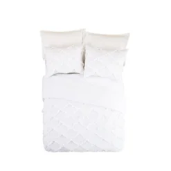 Full/Queen 4pc Ruffled Scallop Comforter Set White - Jessica Simpson