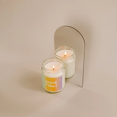 Sweet Water Decor Good Vibes Rainbow Label 9oz Clear Jar Soy Candle - Image 4