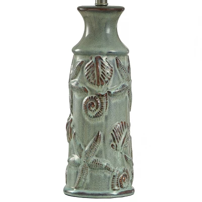 Blue Bay Nautical Ceramic Table Lamp With Seashell Design - StyleCraft - Image 2