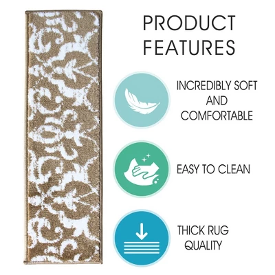 Sussexhome Floral Collection Anti-Slip Carpet Stair Treads, 9" X 28" - Image 3