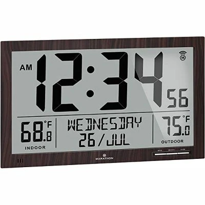 Marathon Atomic Full Calendar Large Digits Digital Clock Indoor And Outdoor Temperature - Image 8