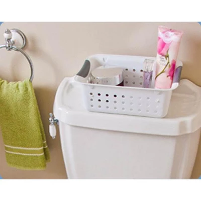 Sterilite White Small Ultra Basket Durable Plastic Storage Totes Bins For With Titanium Inserts For Home Organization - Image 4