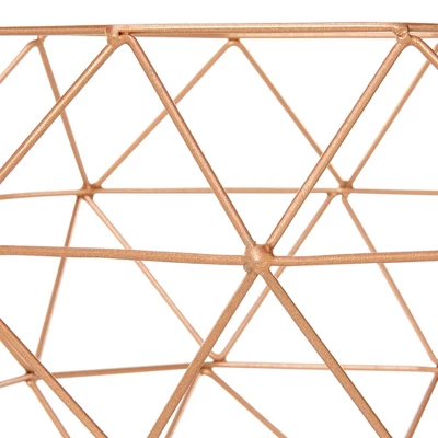 Set Of 2 Round Modern Reflections Iron Geodesic Basket - Olivia & May - Image 3