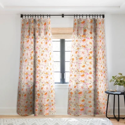 Alison Janssen Faded Floral Pink Citrus Single Panel Sheer Window Curtain - Society6 - Image 3