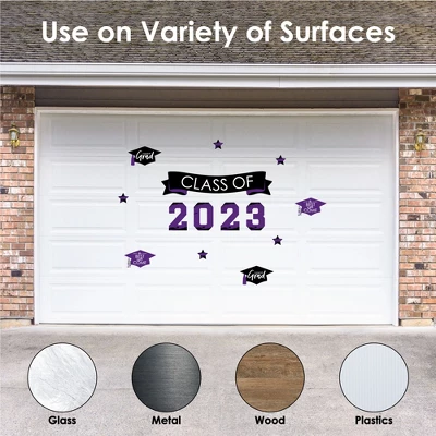 Big Dot Of Happiness Purple Class Of 2023 Graduation Party Wall Decals Set Of 20 - Image 3
