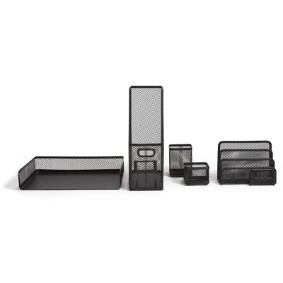 TRU RED 5 Piece Wire Mesh Organizer Set Matte Black TR57540-CC - Image 3