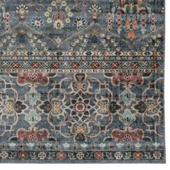 Washable Grant Rug Teal/Ivory - Linon