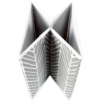 Set Of 4 11" X 11" X 11" Nonwoven Polyester Herringbone Square Storage Cube Gray - Design Imports - Image 4