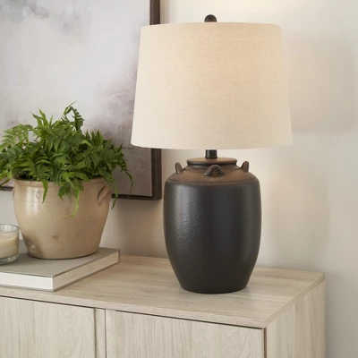 24" Ceramic Jug Farmhouse Table Lamp - Nourison - Image 2