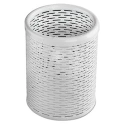 Artistic Urban Collection Punched Metal Pencil Cup 3 1/2 X 4 1/2 White ART20005WH