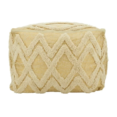 Saro Lifestyle Tufted Pouf With Foil Print Design - Image 4