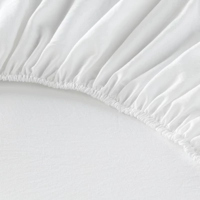 Full Garment Washed Microfiber Solid Sheet Set White - Room Essentials™ - Image 3