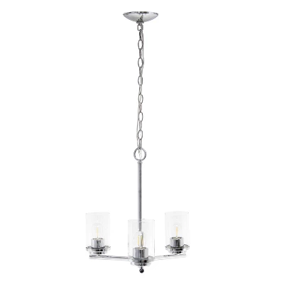 3-Light 15" Classic Contemporary Clear Glass/Metal Hanging Pendant Chandelier - Lalia Home - Image 15