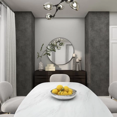 Contemporary Wood Round Wall Mirror - Olivia & May - Image 12