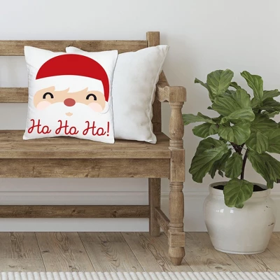 Big Dot Of Happiness Jolly Santa Claus - Christmas Party Home Decorative Canvas Cushion Case - Throw Pillow Cover - 16 X 16 Inches - Image 2