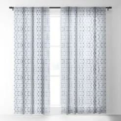Becky Bailey Shibori Diamonds Single Panel Sheer Window Curtain - Deny Designs