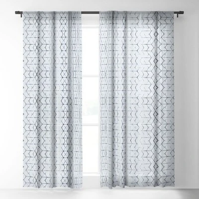 Becky Bailey Shibori Diamonds Single Panel Sheer Window Curtain - Deny Designs