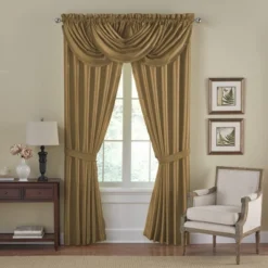 Versailles Faux Silk Waterfall Window Valance - 52" X 36"- Elrene Home Fashions