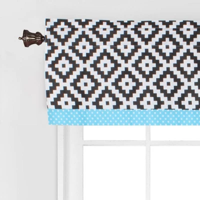 Bacati - Love Black/Turquoise Window Valance - Image 2