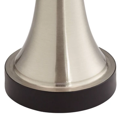 360 Lighting Seymore Modern Touch Table Lamps Set Of 2 26" High Silver LED With USB Charging Port Blue Shirred Shade For Bedroom Living Room Kids Desk - Image 4