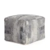 Biarritz Pouf Gray/Ivory - Anji Mountain